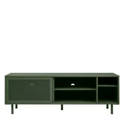 KISO Meuble TV 2 portes, 2 niches en métal L160cm