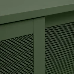 KISO Meuble TV 2 portes, 2 niches en métal L160cm