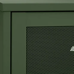 KISO Meuble TV 2 portes, 2 niches en métal L160cm