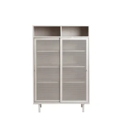 KISO Vaisselier 2 portes, 2 niches en métal H140cm