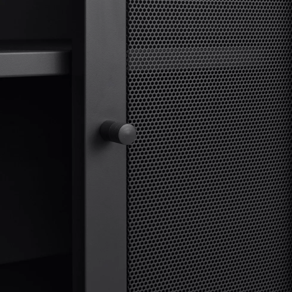 KISO Vaisselier 2 portes, 2 niches en métal H140cm