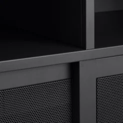 KISO Vaisselier 2 portes, 2 niches en métal H140cm