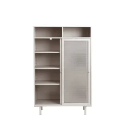 KISO Vaisselier 2 portes, 2 niches en métal H140cm