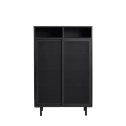 KISO Vaisselier 2 portes, 2 niches en métal H140cm
