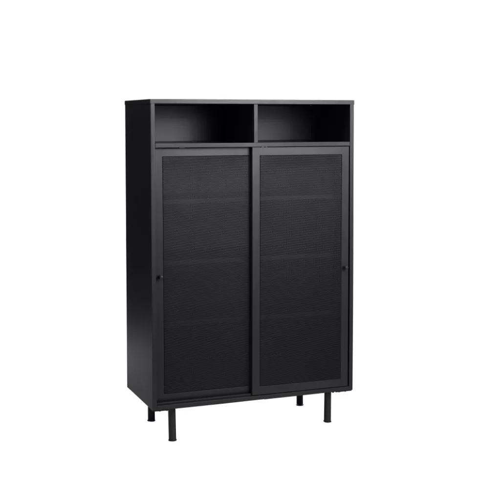 KISO Vaisselier 2 portes, 2 niches en métal H140cm