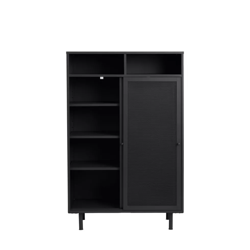 KISO Vaisselier 2 portes, 2 niches en métal H140cm