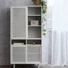 KISO Vaisselier 4 portes, 2 niches en métal H180cm