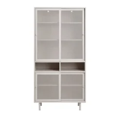 KISO Vaisselier 4 portes, 2 niches en métal H180cm