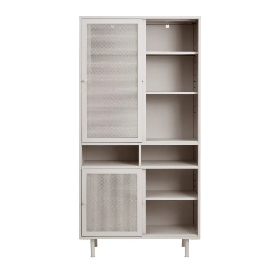 KISO Vaisselier 4 portes, 2 niches en métal H180cm