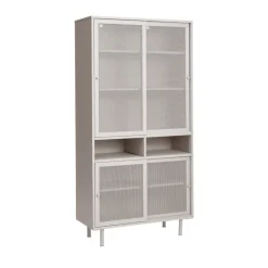KISO Vaisselier 4 portes, 2 niches en métal H180cm