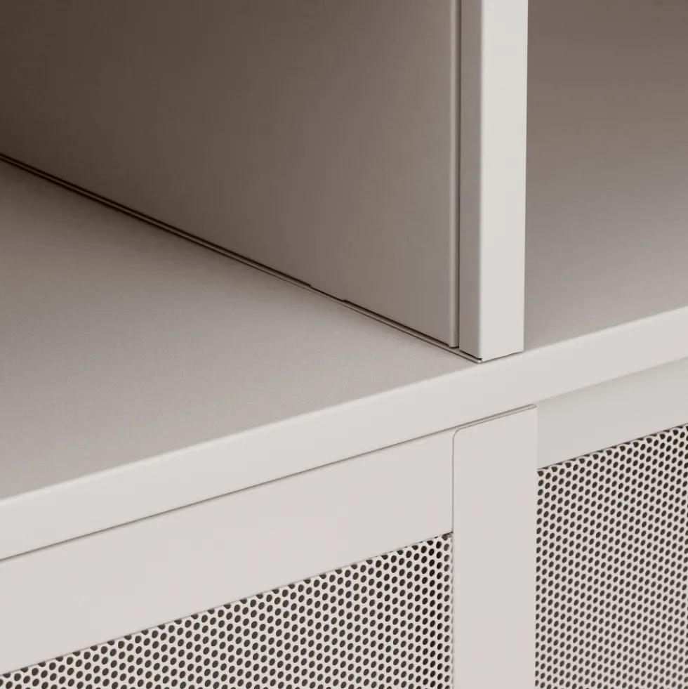 KISO Vaisselier 4 portes, 2 niches en métal H180cm