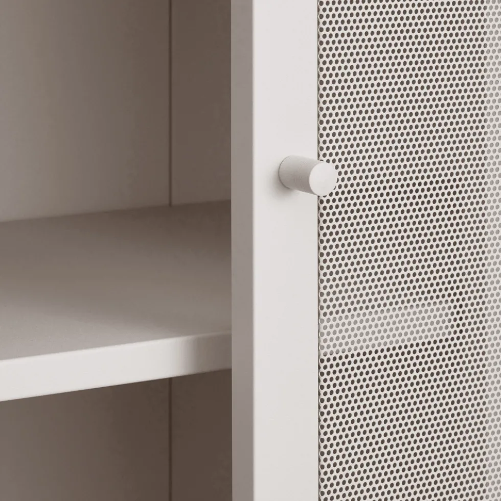 KISO Vaisselier 4 portes, 2 niches en métal H180cm