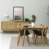 KIYO Buffet 2 portes en bois et cannage L180cm