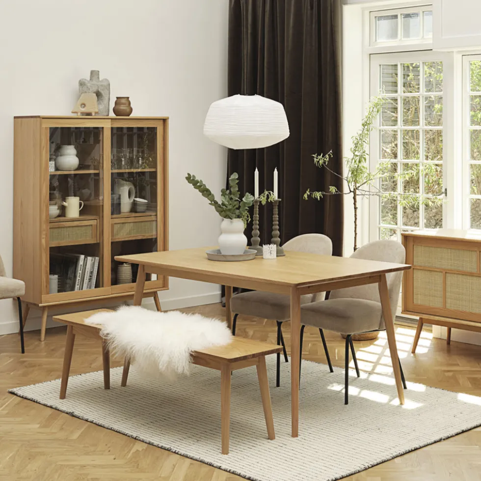 KIYO Table à manger extensible 4 à 10 personnes en bois 150-240x90cm