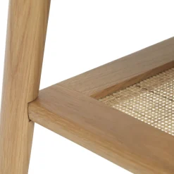 KIYO Table basse en bois et cannage 120x60cm