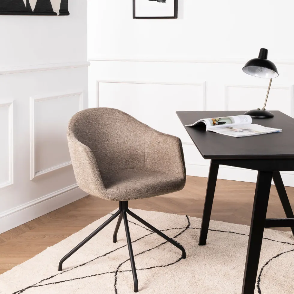 KOOIJ Chaise de bureau en tissu et métal