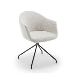 KOOIJ Chaise de bureau en tissu bouclette et métal