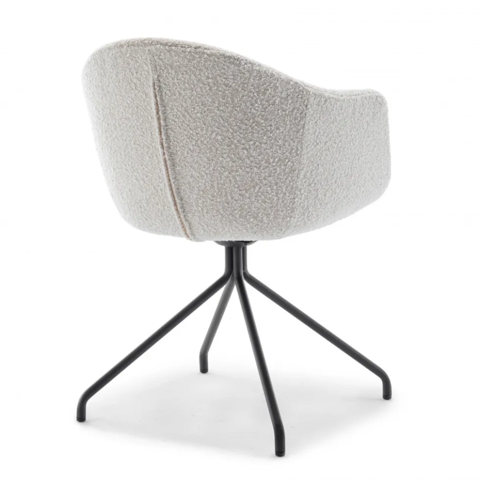 KOOIJ Chaise de bureau en tissu bouclette et métal