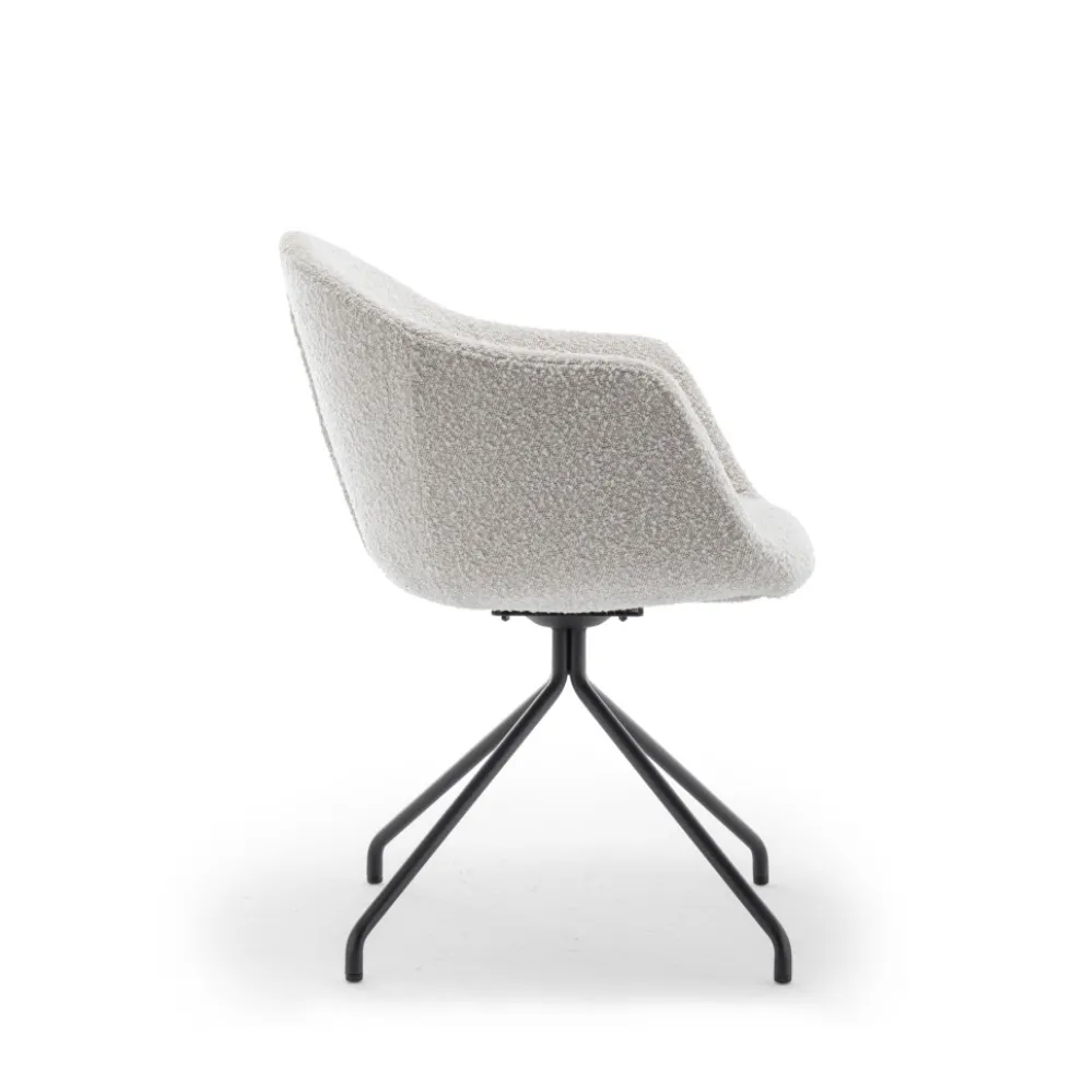 KOOIJ Chaise de bureau en tissu bouclette et métal