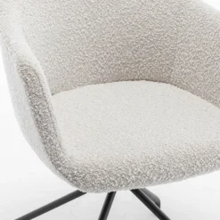 KOOIJ Chaise de bureau en tissu bouclette et métal