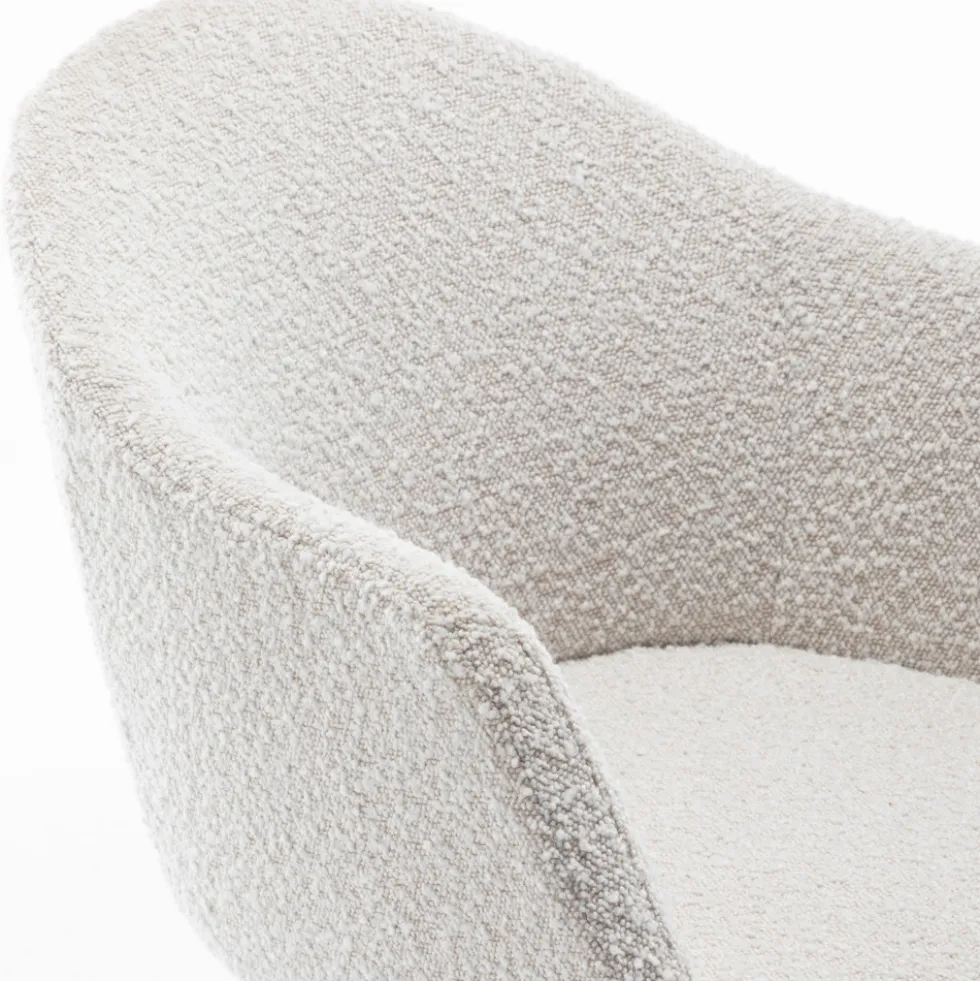 KOOIJ Chaise de bureau en tissu bouclette et métal