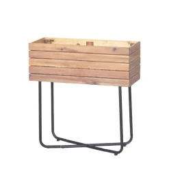 KORA Jardinière en bois et métal H 62 cm