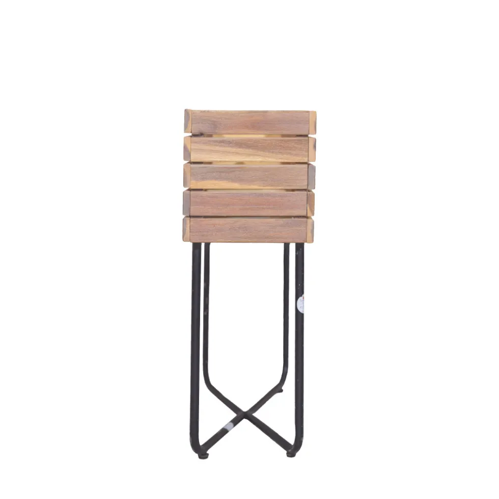 KORA Jardinière en bois et métal H 62 cm