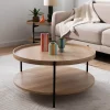 KORRO Table basse ronde en bois et métal ø80cm