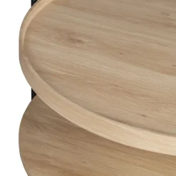 KORRO Table basse ronde en bois et métal ø80cm