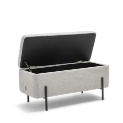 KOS Banc coffre en tissu et métal L100cm