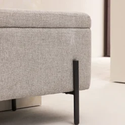 KOS Banc coffre en tissu et métal L100cm