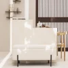 KOS Banc coffre en tissu bouclette et métal L100cm