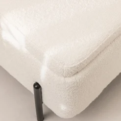 KOS Banc coffre en tissu bouclette et métal L100cm