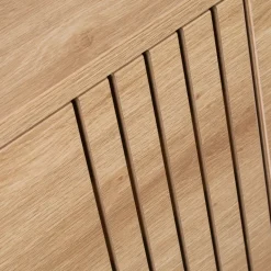 KROKOM Buffet 2 portes 3 tiroirs en bois et métal L180cm