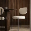 KYOTO Lot de 2 chaises en tissu bouclette et métal