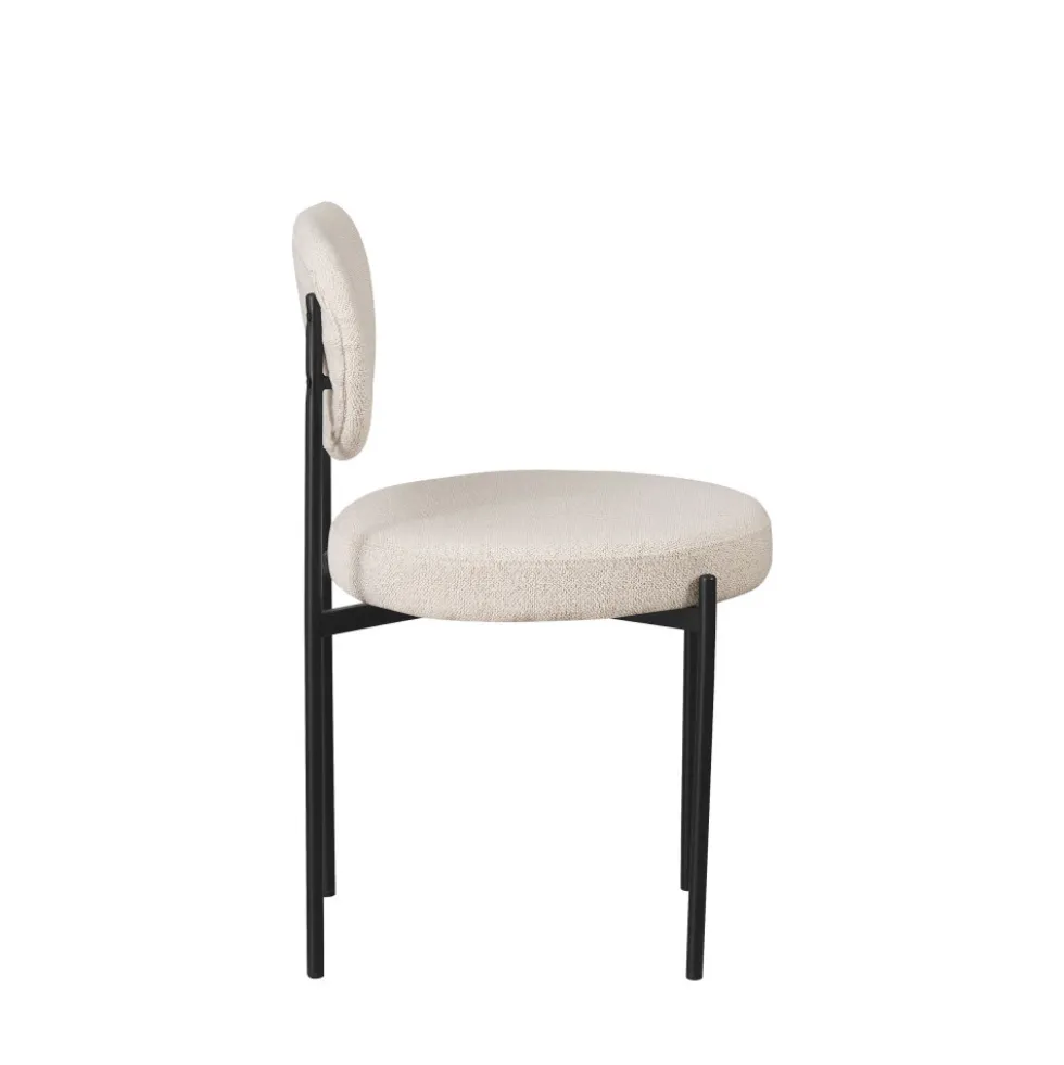 KYOTO Lot de 2 chaises en tissu bouclette et métal