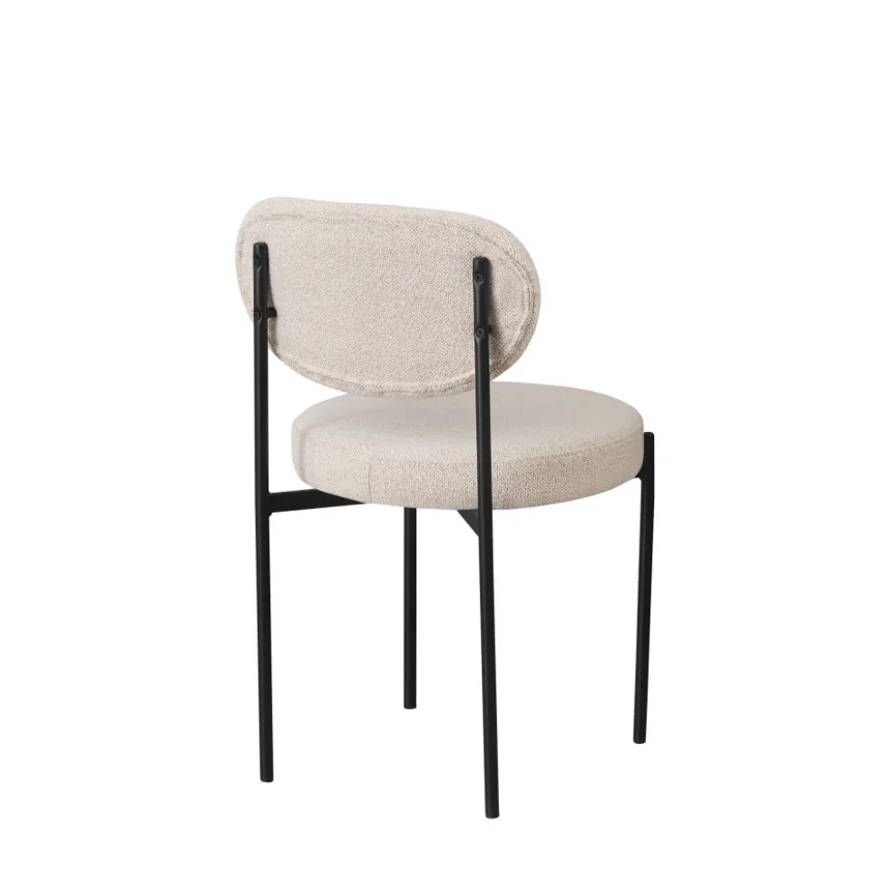 KYOTO Lot de 2 chaises en tissu bouclette et métal