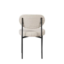KYOTO Lot de 2 chaises en tissu bouclette et métal