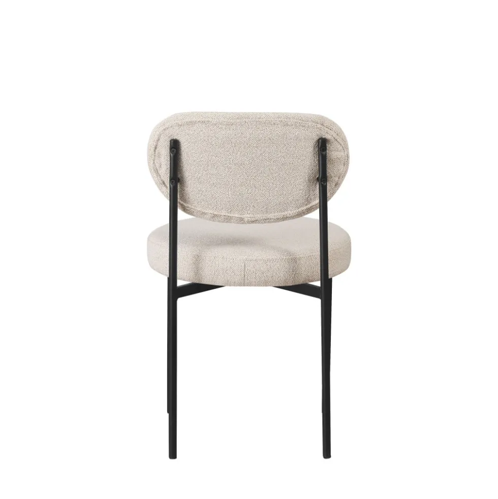 KYOTO Lot de 2 chaises en tissu bouclette et métal