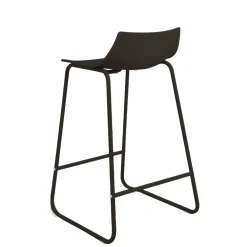 LAMER Lot de 4 chaises de bar en plastique et métal H66cm