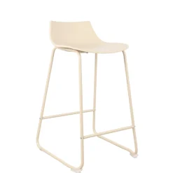 LAMER Lot de 4 chaises de bar en plastique et métal H66cm