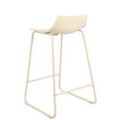 LAMER Lot de 4 chaises de bar en plastique et métal H66cm