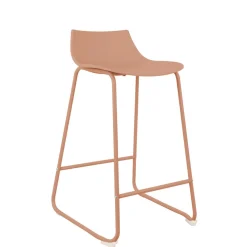 LAMER Lot de 4 chaises de bar en plastique et métal H66cm