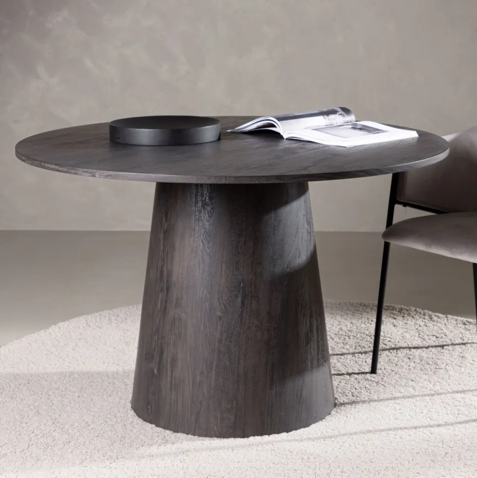 LANZO Table à manger 4 personnes ronde en bois