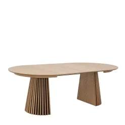 LEA Table à manger extensible 4 à 8 personnes en bois ø120-200x120cm