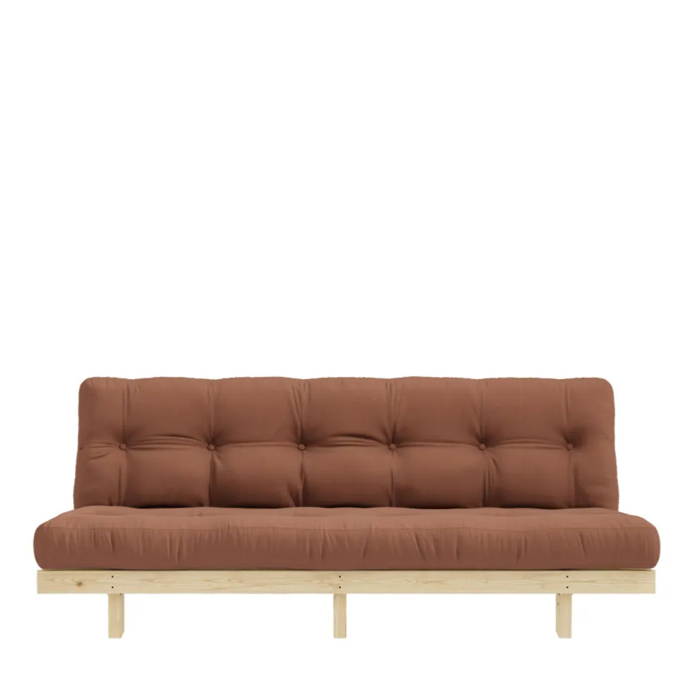 LEAN Canapé convertible en bois naturel et tissu