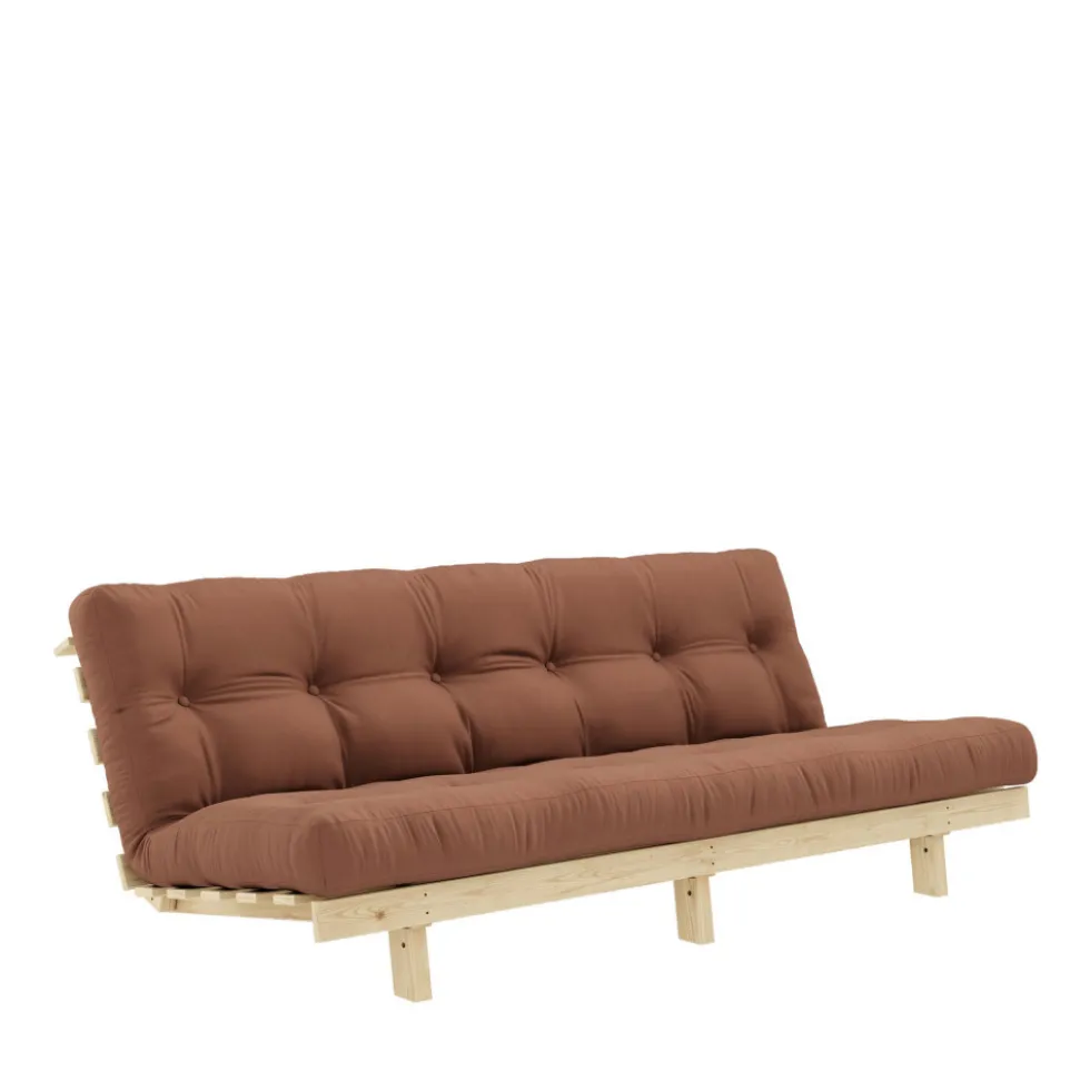 LEAN Canapé convertible en bois naturel et tissu