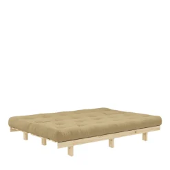 LEAN Canapé convertible en bois naturel et tissu