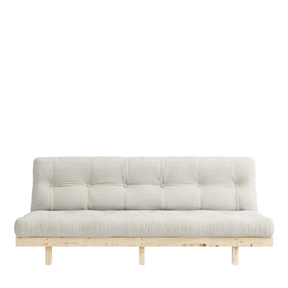 LEAN Canapé convertible en bois naturel et tissu