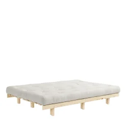 LEAN Canapé convertible en bois naturel et tissu